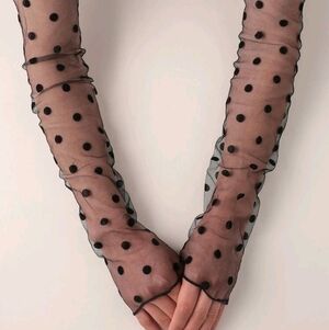 sheer gloves hand arm warmer sleeves